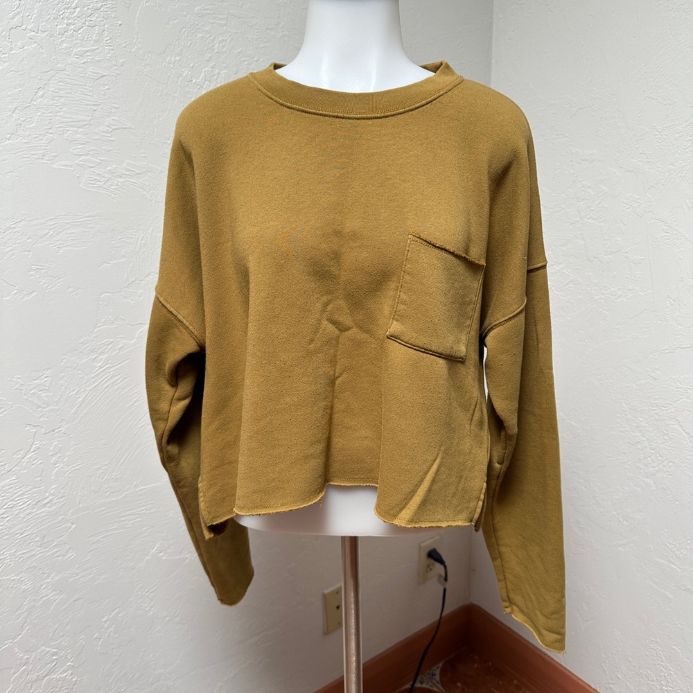 Aerie Mustard Crew Neck Sweater